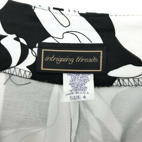 Intriguing Threads Black/White Zip Up Stretch Pencil Skirt Womens USA Size 4 - Picture 5 of 6